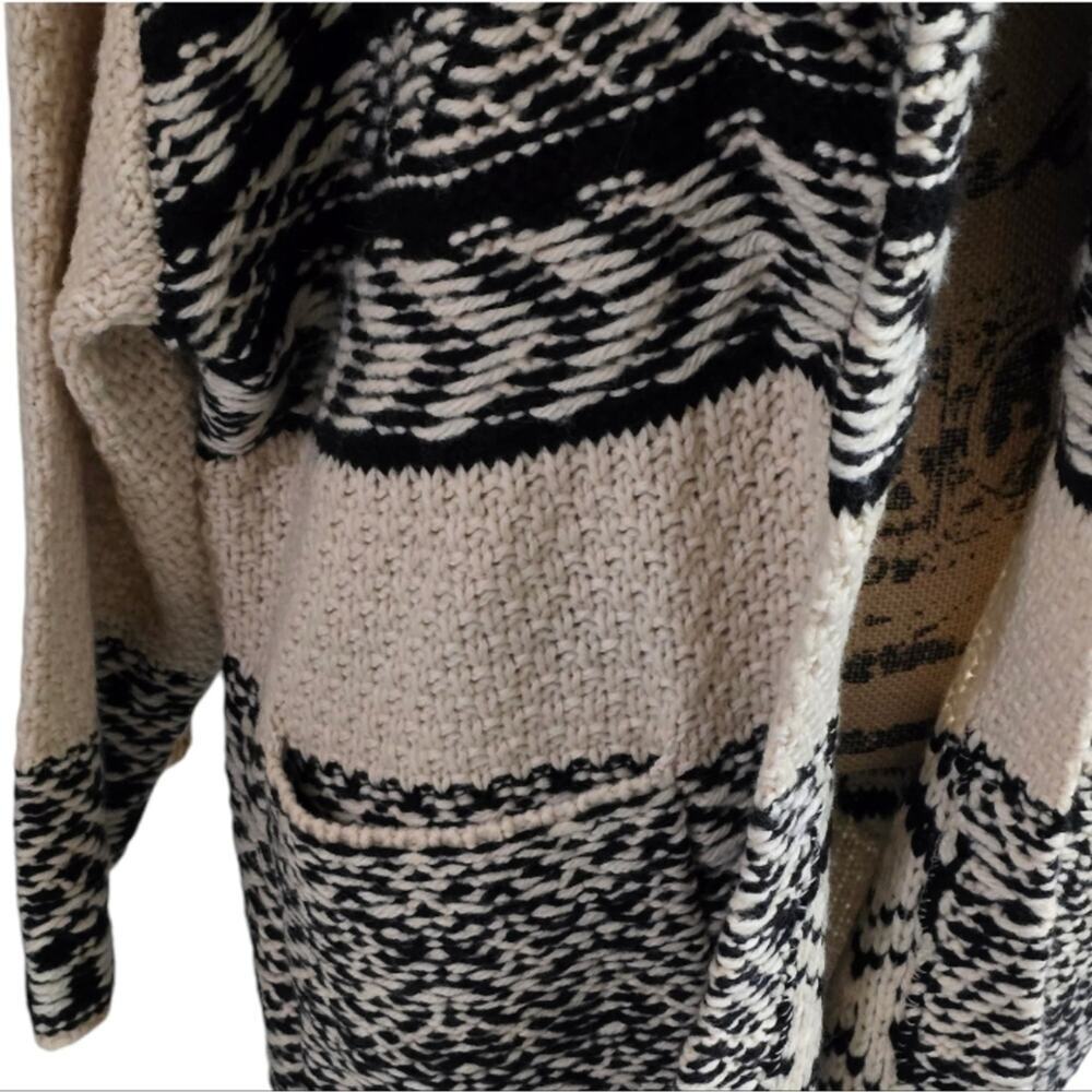 Lucky Brand Women's Fair Isle Print Coatigan Wool Cream & Black Plus XXL‎ NEW - Picture 5 of 12